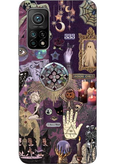 Xiaomi Mi 10t - 10t Pro Uyumlu Hallowen Cadılar Astroloji Baskılı Silikon Kılıf Renkli