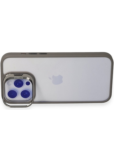 Zengemtx Joko Apple Uyumlu iPhone 15 Pro Max Kılıf Roblox Lens Standlı Kapak - Titan Gri