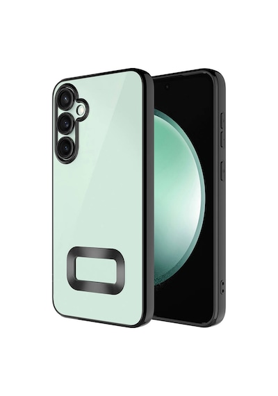 Galaxy A35 Kılıf Kamera Korumalı Logo Gösteren Zore Omega Kapak Siyah