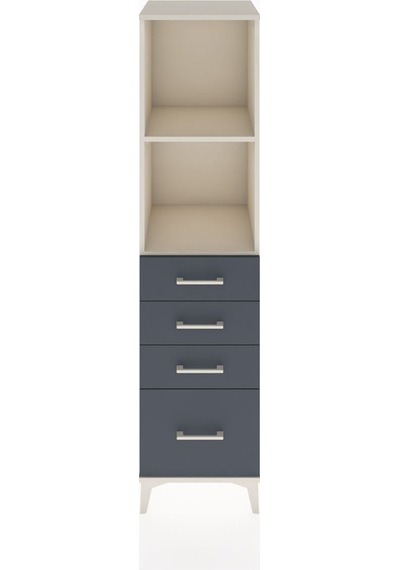 Hyperion Dolap 2 Raflı 4 Çekmeceli 44x44x182 Aytaşı-antrasit Aytaşı