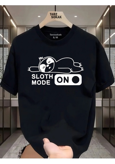 Startmore Unisex Sloth Mode T-shirt Siyah