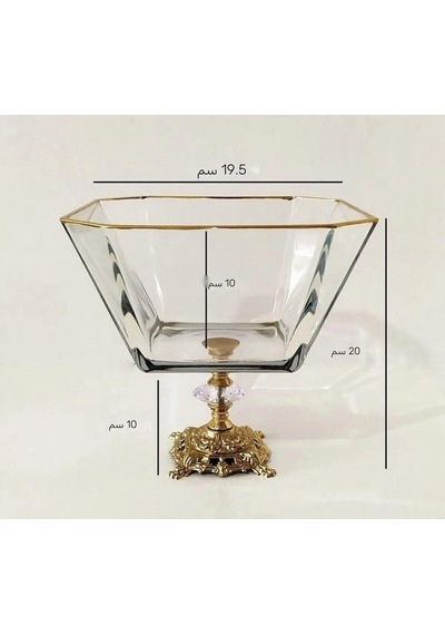 Atabey Home Metal Döküm Ayaklı Gold Detaylı Salata Kasesi Lav Krn299