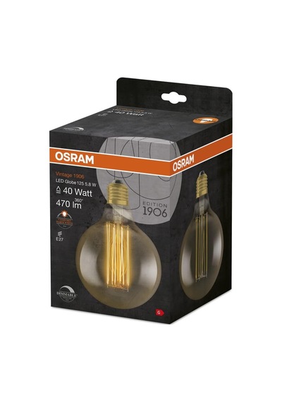Tr Osram Vintage 1906 Altın Tonlu Led Lamba, 5,8 W, 470 Lm, Küre Şeklinde, 125 Mm Çap Ve E27 Duy, Sıcak Beyaz Iş Diğer