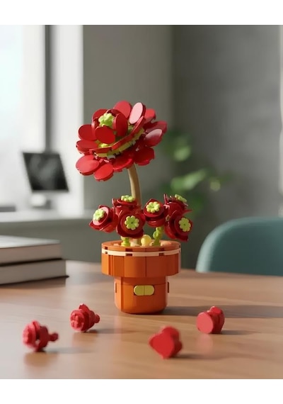 Dostoys Yapı Taşı Serisi Çiçek Yapım Seti Gül Sukulenti 186 Parça