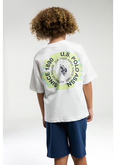 U.S. Polo Assn. U.s. Polo Assn Erkek Çocuk Beyaz Bermuda Takım Us2055-c-v1 Beyaz