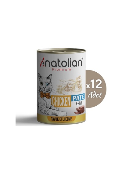 Anatolian Premium Tavuklu Ezme Yetişkin Kedi Konservesi 400 gr x 12 Adet