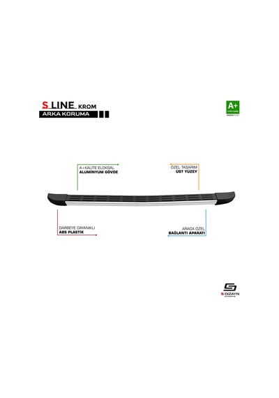 S-dizayn Vw Transporter T5 S-line Krom Arka Koruma 2003-2015