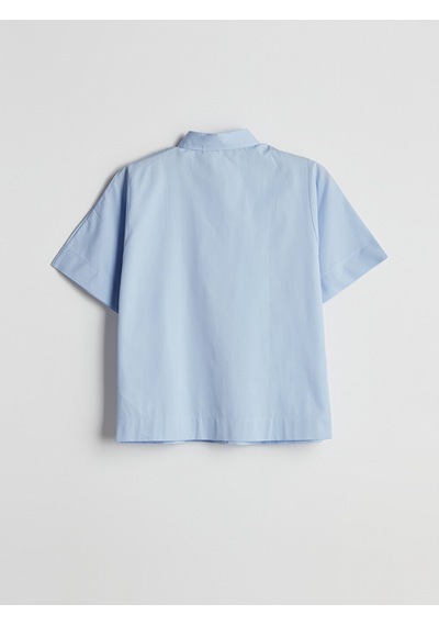 Lcw Comfort Mavi Oversize Poplin Kadın Gömlek
