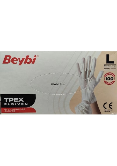 Beybi Tpex Eldiven Krem Large 100'lü