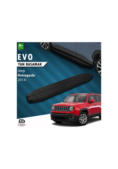 S-dizayn Jeep Renegade Evo Siyah Yan Basamak 173 Cm 2014 Üzeri