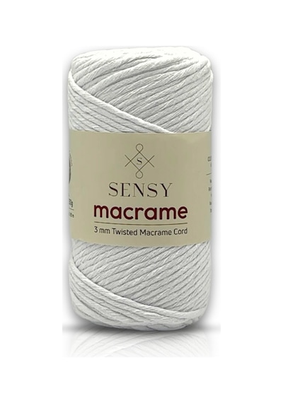 Sensy Premium Taranan Makrome Makrame Hobi Ipi Beyaz