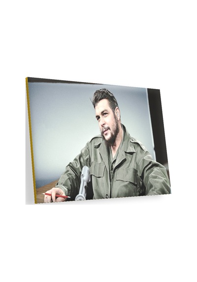 Cakasepetim Che Guevara Yeşil Parkasıyla Radyo Konuğu Ahşap Mdf Tablo