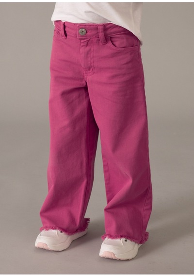 Kız Çocuk Geniş Paçalı Gabardin Pantolon 3588 Pembe