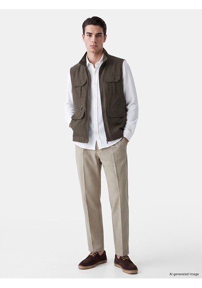 Lcwaıkıkı Classic Haki Regular Fit Dik Yaka Erkek Yelek