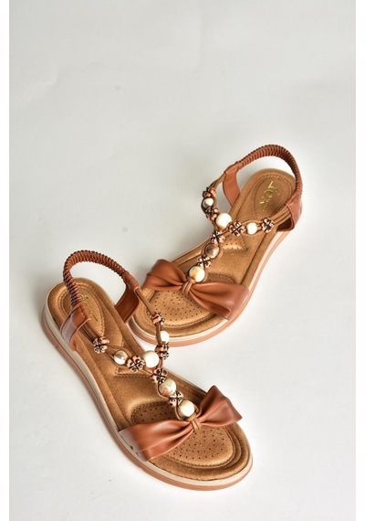 Fox Shoes U258624409 Taba Kadın Sandalet Taba-suni Deri Taba