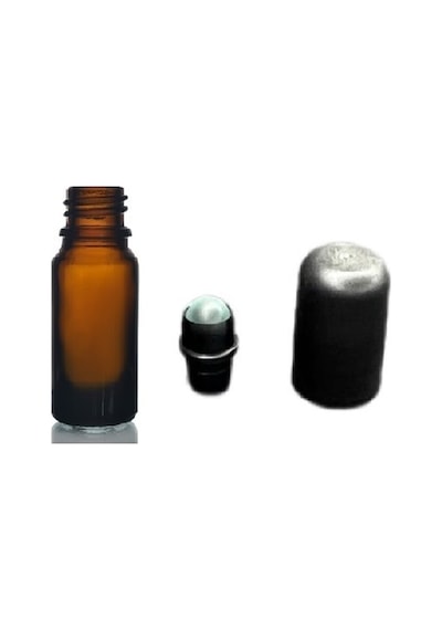 5ml Kahverengi Cam Şişe Roll-on Şişe, Bilye Başlıklı Şişe, Cam Şişe, Roll-on Şişesi, Amber Şişe,24 Adet