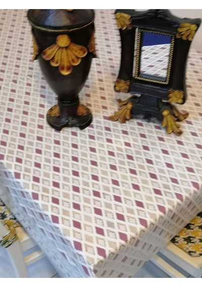 İthal Pvc Muşamba - Desenli Silinebilir Masa Örtüsü 11lace001 Renkli
