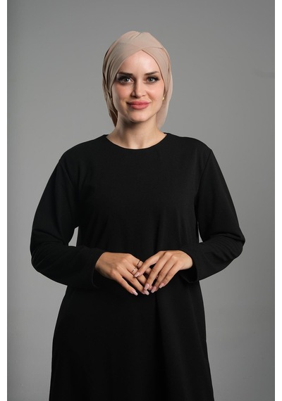 Hürrem Bone Bej Pratik Hazır Geçmeli Tesettür Bone Sandy Kumaş Büzgülü 2114 12 Bej