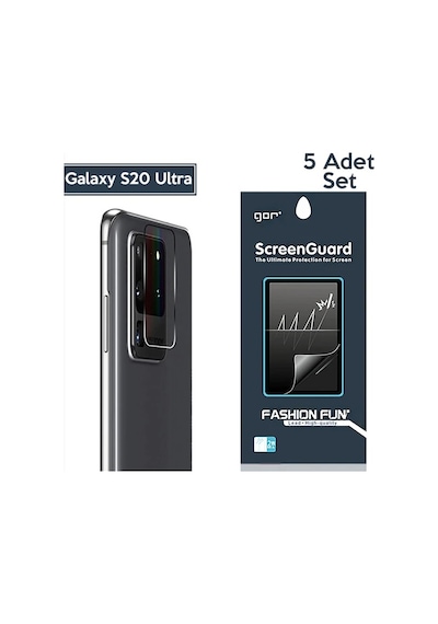 Gor Samsung Galaxy Uyumlu - S20 Ultra Kamera Lens Koruyucu 5 Adet- 5775