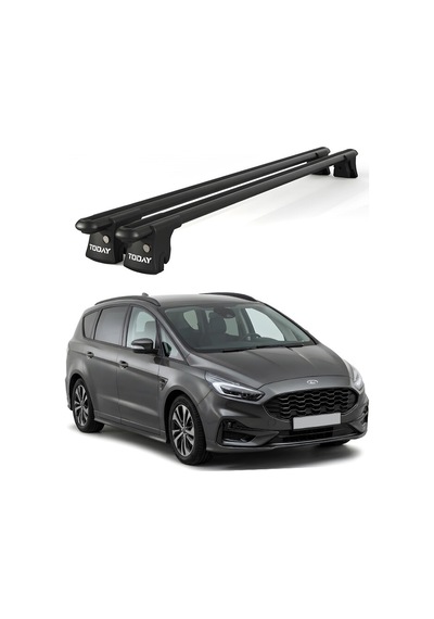 Trio-ıı Ford S-max 2015 Ve Sonrası Uyumlu Siyah Kilitli Ara Atkı 135cm Port Bagaj Tavan Barı