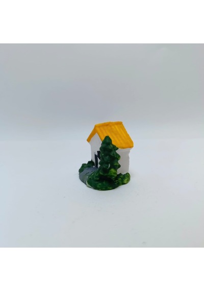 Mini Çam Ağaçlı Ev -sarı-teraryum Malzemesi Çok Renkli