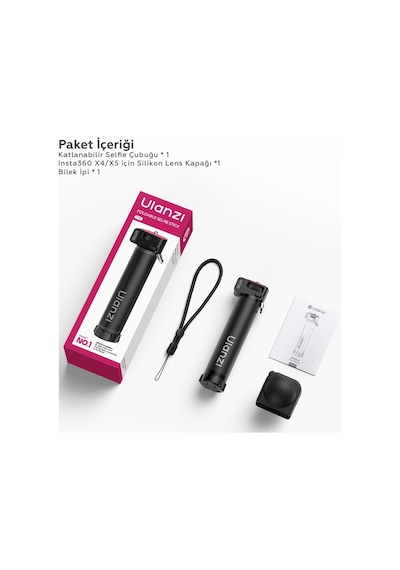 Ulanzi Mt98 Katlanabilir Selfie Stick Tripod 57cm 360 Kamera Uyumlu - S054 Siyah