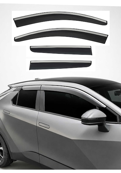 Toyota Chr 2025+ Uyumlu Araca Özel Chrome Style Akrilik Cam Rüzgarlığı Koyu Duman 4 Parça