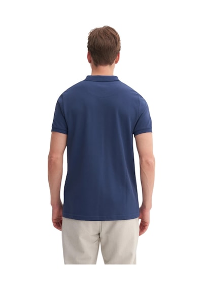 Cazador Erkek Polo Yaka Slim Fit Pike Düz Pamuklu Tişört İndigo
