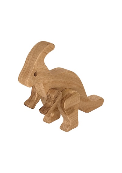 Cwwtoys Bumpy Boyasız Ahşap Dinozor Oyuncağı, Masif Kayın, 18 Ay+