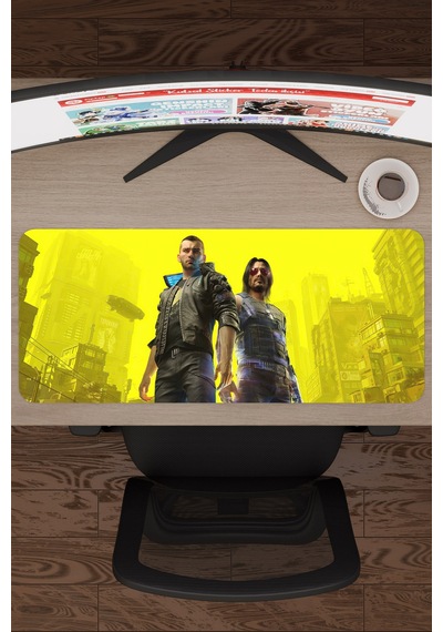Cyberpunk 2077 Kaymaz Dikişli Kauçuk Oyuncu Mousepad V1 - 70x30 Xl Gaming Mouse Pad Fare Altlığı