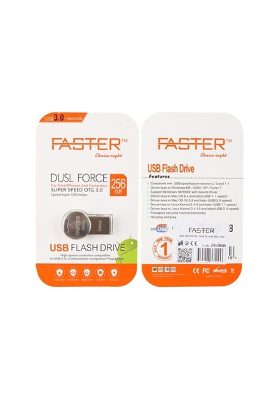 Faster 256 Gb Dusl Serisi Usb 3.0 Yüksek Hızlı Metal Flash Bellek -