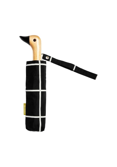 Duckhead Duck Kompakt Şemsiye Black Grid Beyaz - Siyah