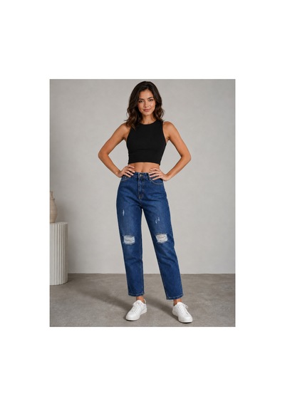 Bluemarlin Çift Diz Lazer Yırtık Laci İşlemli Tam Kalıp Mom Jeans Kot Pantolon Lacivert Bluemarlin Çift Diz Lazer Yırtık Laci İşlemli Tam Kalıp Mom Jeans Kot Pantolon Lacivert