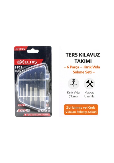 Eltaş Lrd-22 Ters Klavuz Uç 18-22mm 8-11 6 Adet 11-14 14-18 3-6 6-8 Sola Dönen