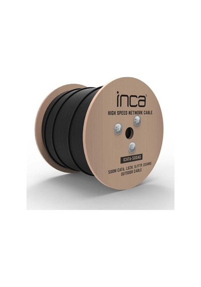 Cat6 S/ftp 23awg Siyah 500m Makara Outdoor Makaralı Lszh Kablo 0.50mm Icat6-500ag-128566