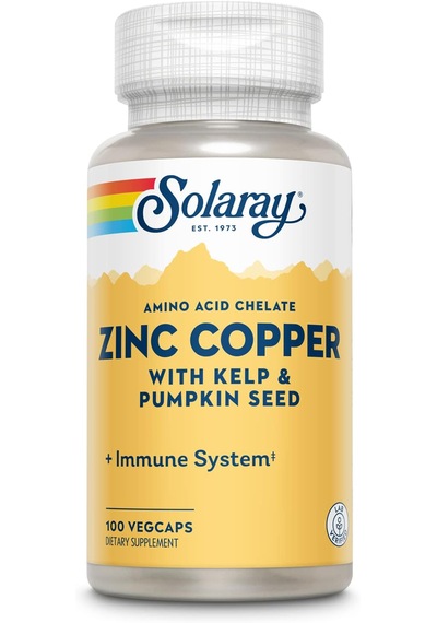 Solaray Zinc Copper With Kelp & Pumpkin Seed 100 Vegcaps Usa Menşeii Dmmedicineden Orijinal