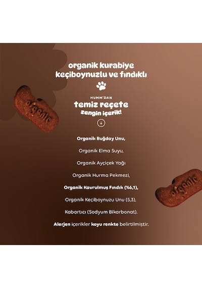 Humm Organik Keçiboynuzlu Fındıklı Kurabiye 55 G