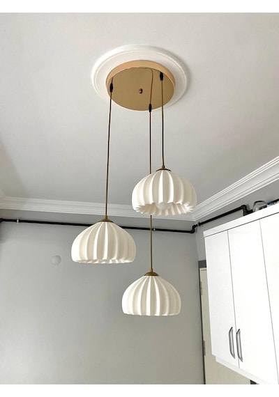 Solis Modern 3 Lü Sarkıt Avize Salon Ve Mutfak Aydınlatması Şık Bohem Tarz Nestvibe Altın