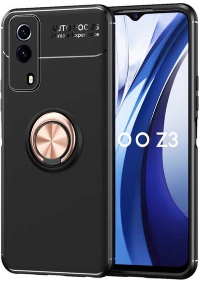 Vivo Y53s 4g Kılıf Zore Ravel Silikon Kapak Siyah-Rose Gold