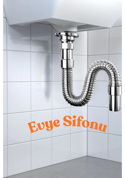 2adet Premium Körüklü Evye Sifonu Koku Yapmaz, Uzayabilen Esnek Gider Borusu 33-80 Cm