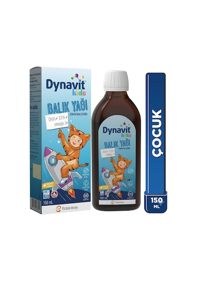 Dynavit Kids Portakal Aromalı Balık Yağı 150 Ml X2 - Çocuklar Için 1300mg Balık Yağı, Omega-3, Epa, Dha