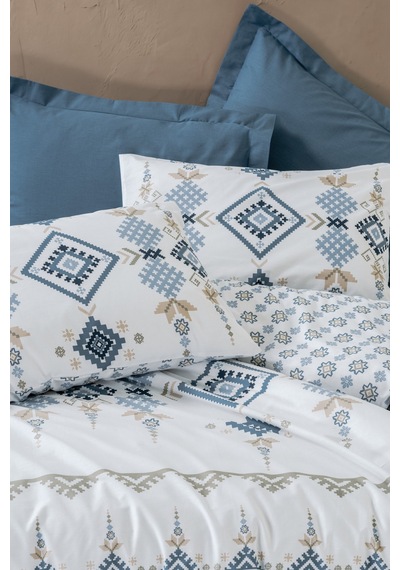 Cotton Box Bohem Çift Kişilik Nevresim Takımı Talora İndigo