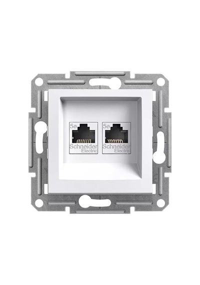 Asfora Beyaz İkili Rj45 Boş Priz Çerçeve