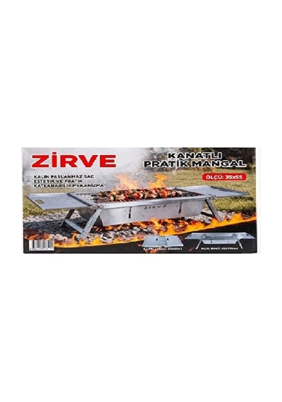 Zirve Kamp Sobası - Mangal Katlanır 3159 Gri