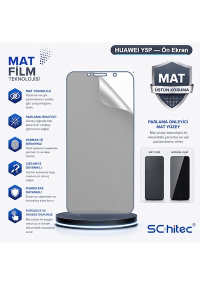 Schitec Huaweı Y5p Uyumlu Ön Yüzey Mat Hidrojel Ekran Koruyucu