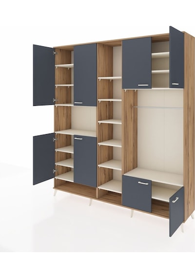 Hyperion Dolap 18 Raflı 8 Kapaklı Tek Askılı 220x44x243 Çam-antrasit/aytaşı Antrasıt/aytası Hyperion Dolap 18 Raflı 8 Kapaklı Tek Askılı 220x44x243 Çam-antrasit/aytaşı Antrasıt/aytası