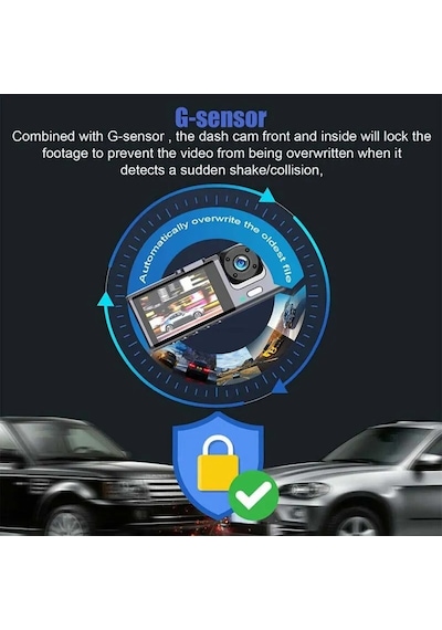 Dv300 Yeni 3 Kameralı Araç İçi Kayıt Kamerası 2 İnç Ips Ekran