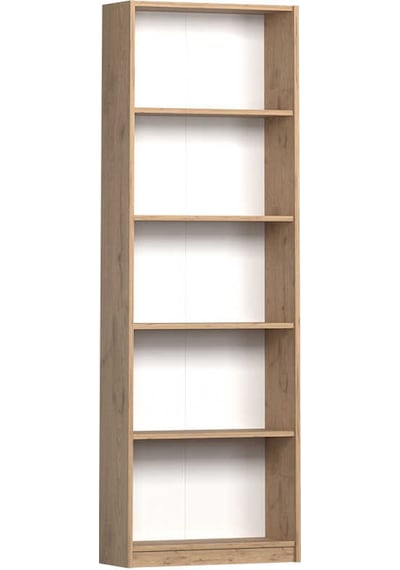Max 5 Raflı Kitaplık - Florida Meşe 58x170x23 Cm Meşe
