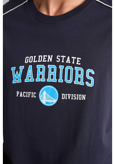 Defacto Pamuk Nba Golden State Warrıors Oversıze Sırt Baskılı Bisiklet Yaka Atlet G2425ax26aunv146 Lacivert-nv146