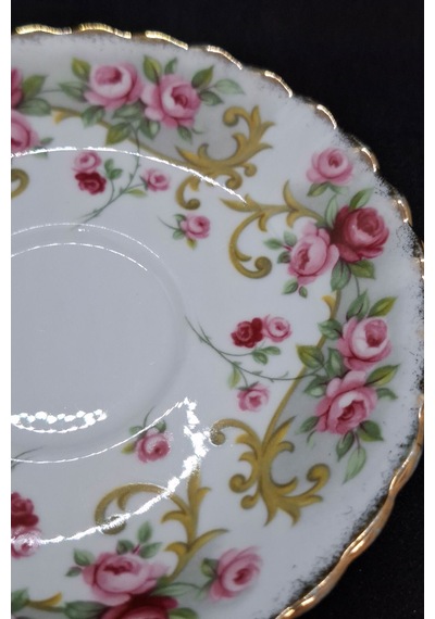 Sheraton Serisi Rosemary Bone China England Antika Porselen Kahve Fincan Tabağı 12 Cm Haki - Pembe